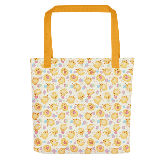 All Over Print Tote Bag Yellow 15 X 15 Front