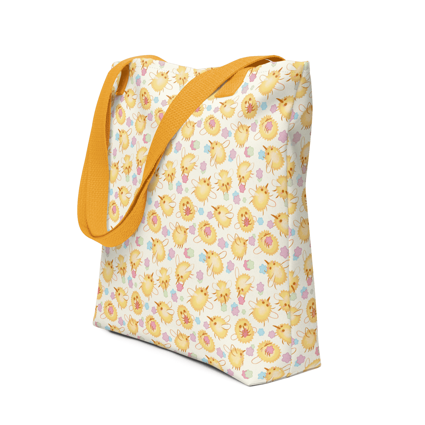 All Over Print Tote Bag Yellow 15 X 15 Front