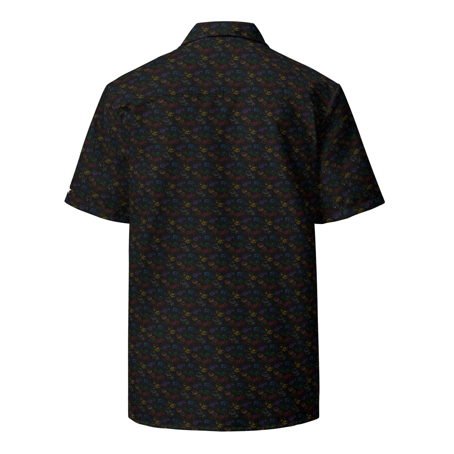 Retro Consoles All-Over Unisex Button-Up Shirt Dense Design
