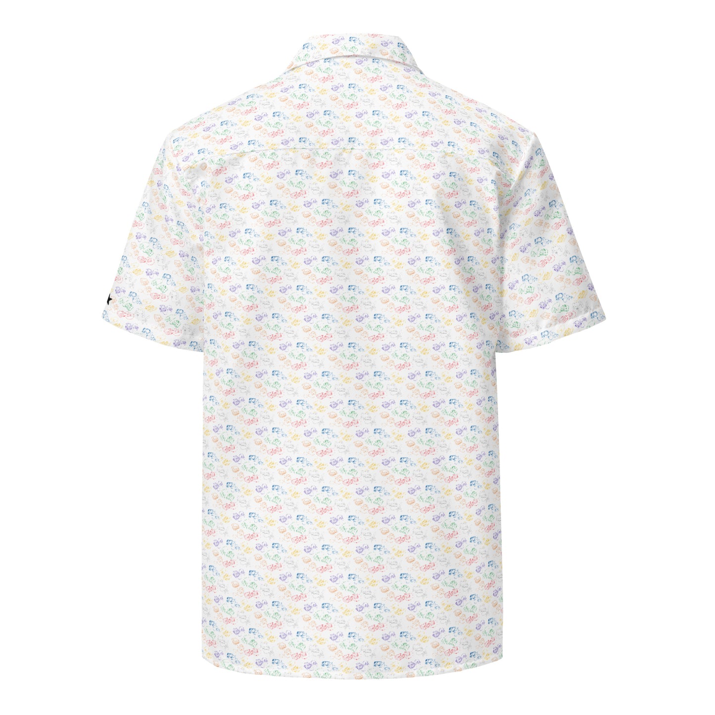 Retro Consoles All-Over Unisex Button-Up Shirt Dense Design