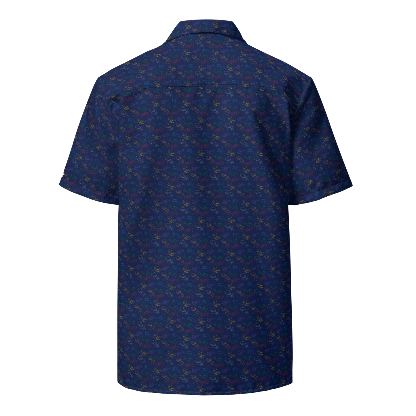 Retro Consoles All-Over Unisex Button-Up Shirt Dense Design