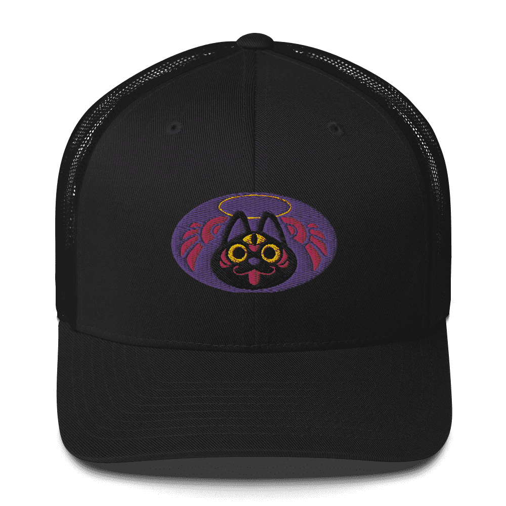 Retro Trucker Hat Black Front