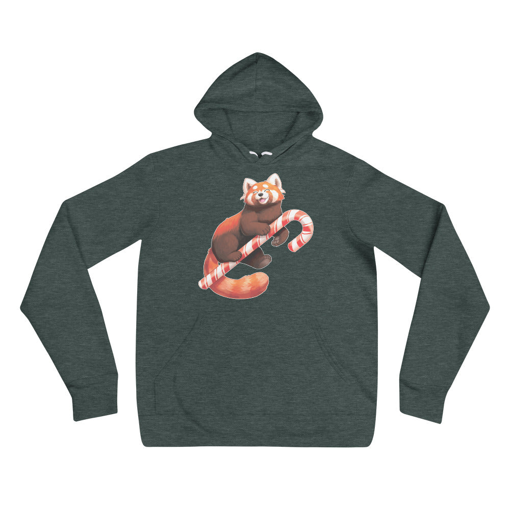 Peppermint Red Panda Unisex Hoodie by The Shirt Hoard