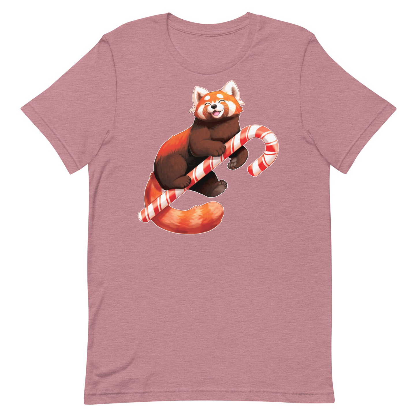Peppermint Red Panda Unisex T-Shirt by The Shirt Hoard