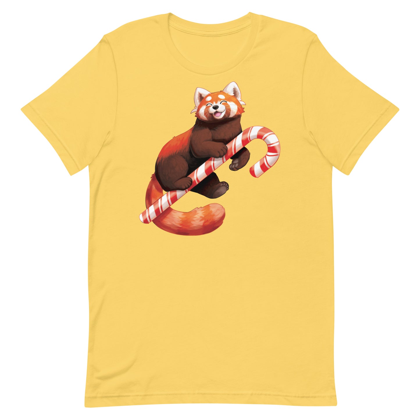 Peppermint Red Panda Unisex T-Shirt by The Shirt Hoard