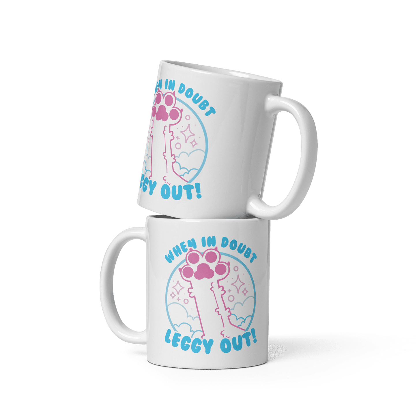 White Glossy Mug White 11 Oz Front View