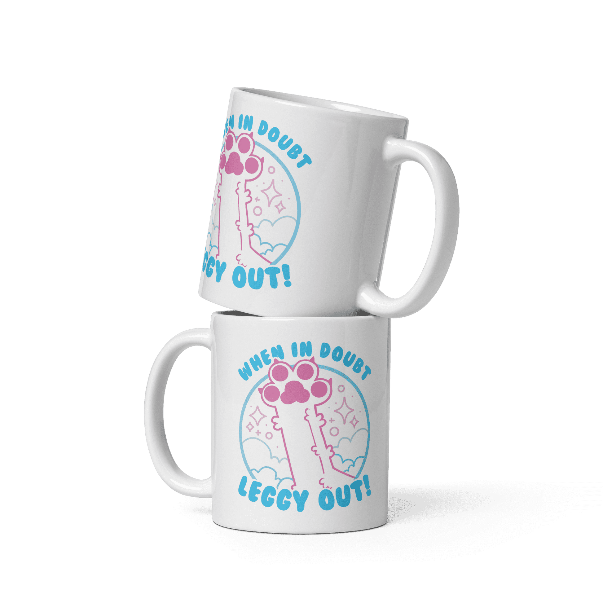 White Glossy Mug White 11 Oz Front View