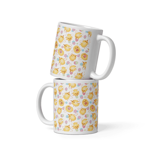White Glossy Mug White 11 Oz Front View