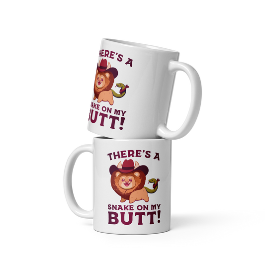 There's a Snake on my Butt! White Glossy Mug