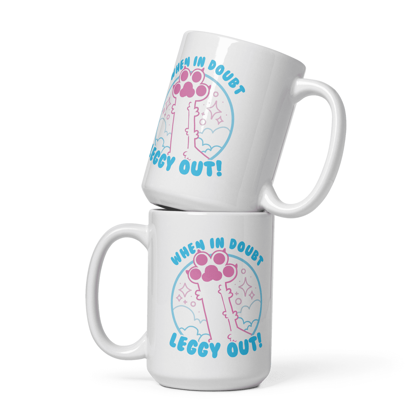 White Glossy Mug White 15 Oz Front View