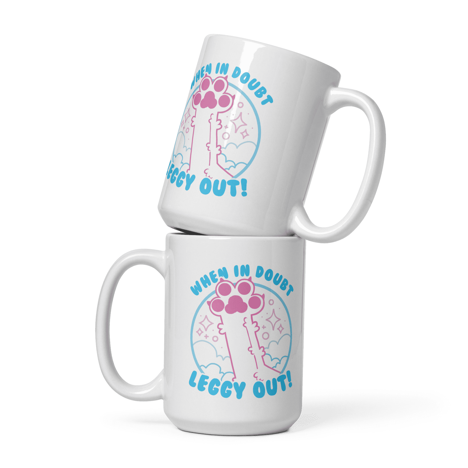 White Glossy Mug White 15 Oz Front View