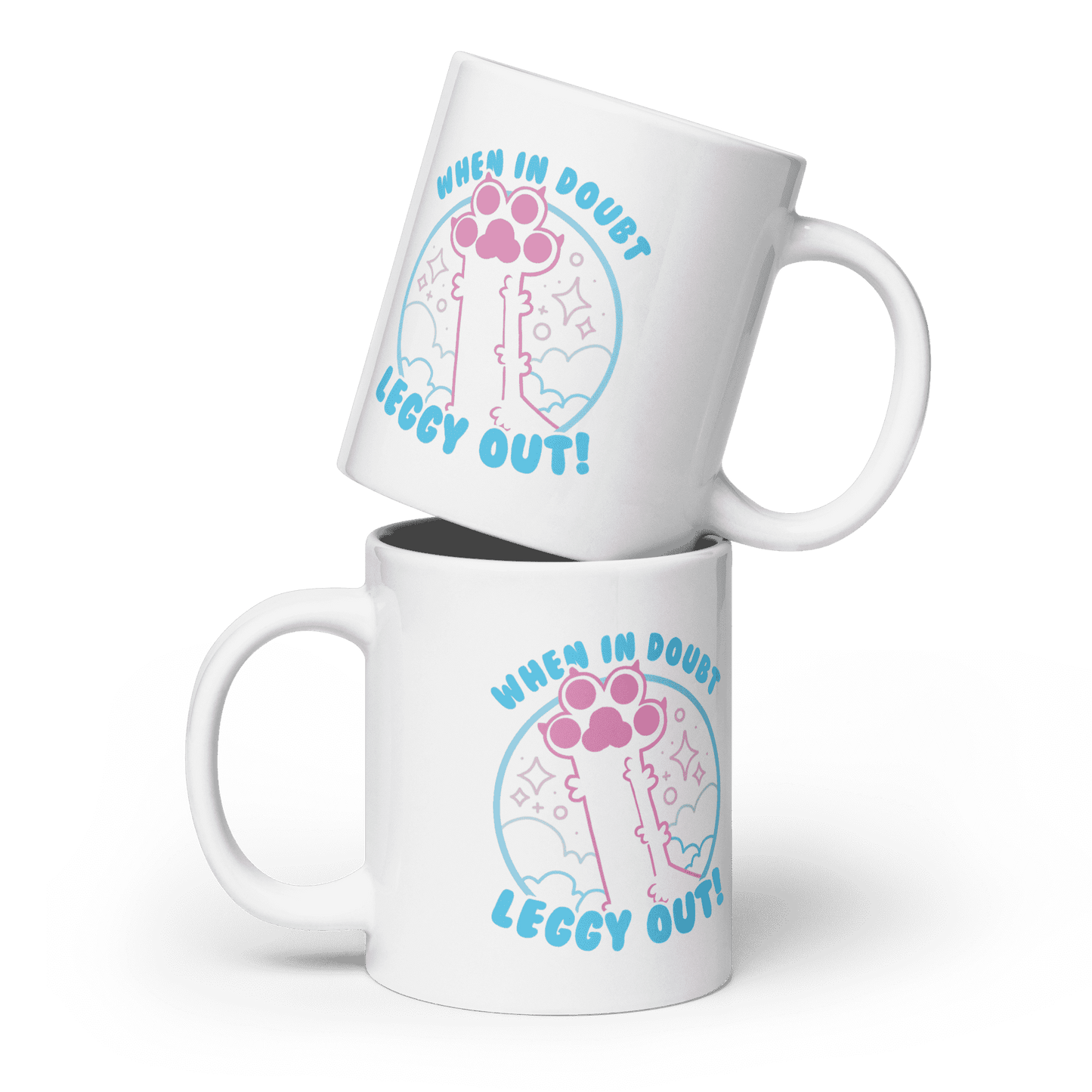 White Glossy Mug White 20 Oz Front View