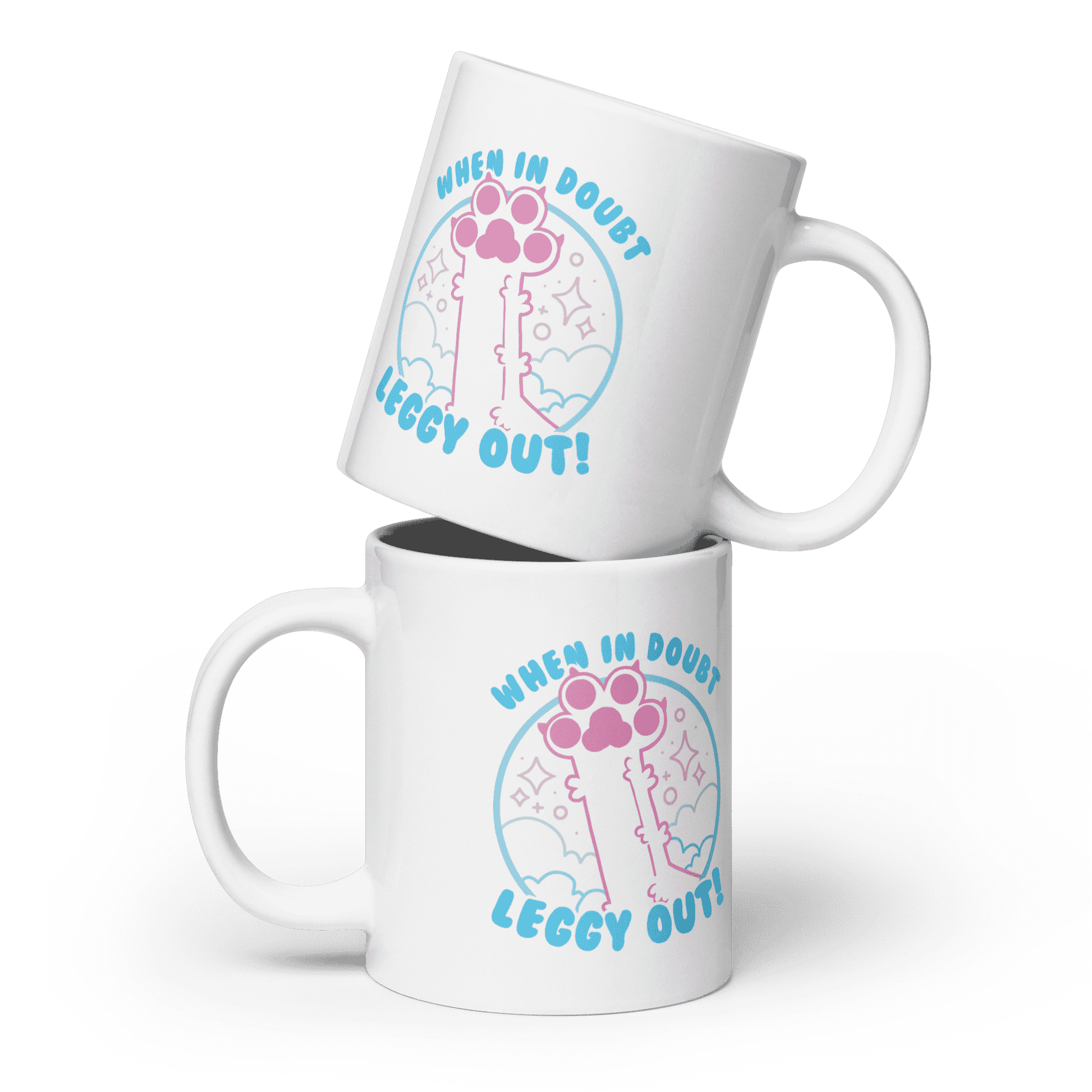 White Glossy Mug White 20 Oz Front View