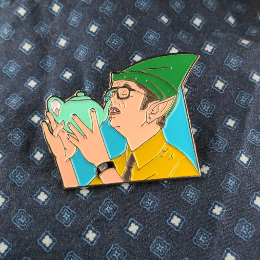Dwight with Teapot The Office Enamel Pin