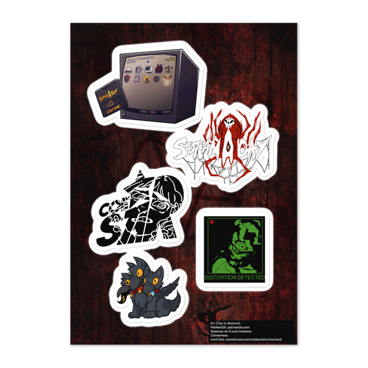 ScreamADay v11 Sticker Sheet ft PatManDX, Sixelona, Chimemera & IronClark